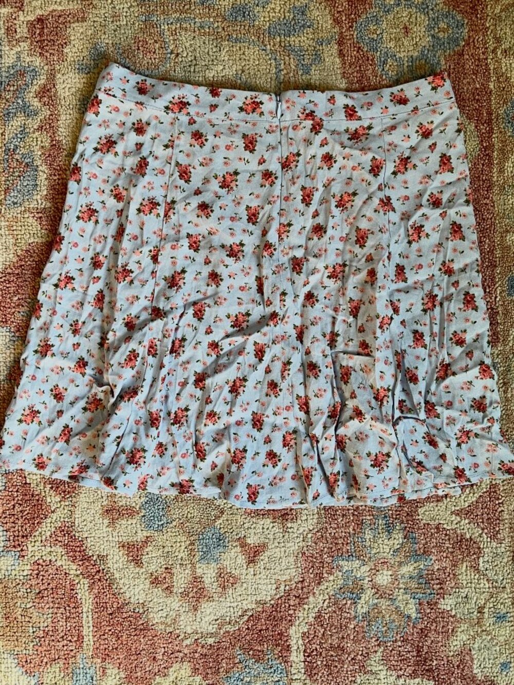 Reformation Blue Floral Mini Skirt — Size 8 - Picture 3 of 4